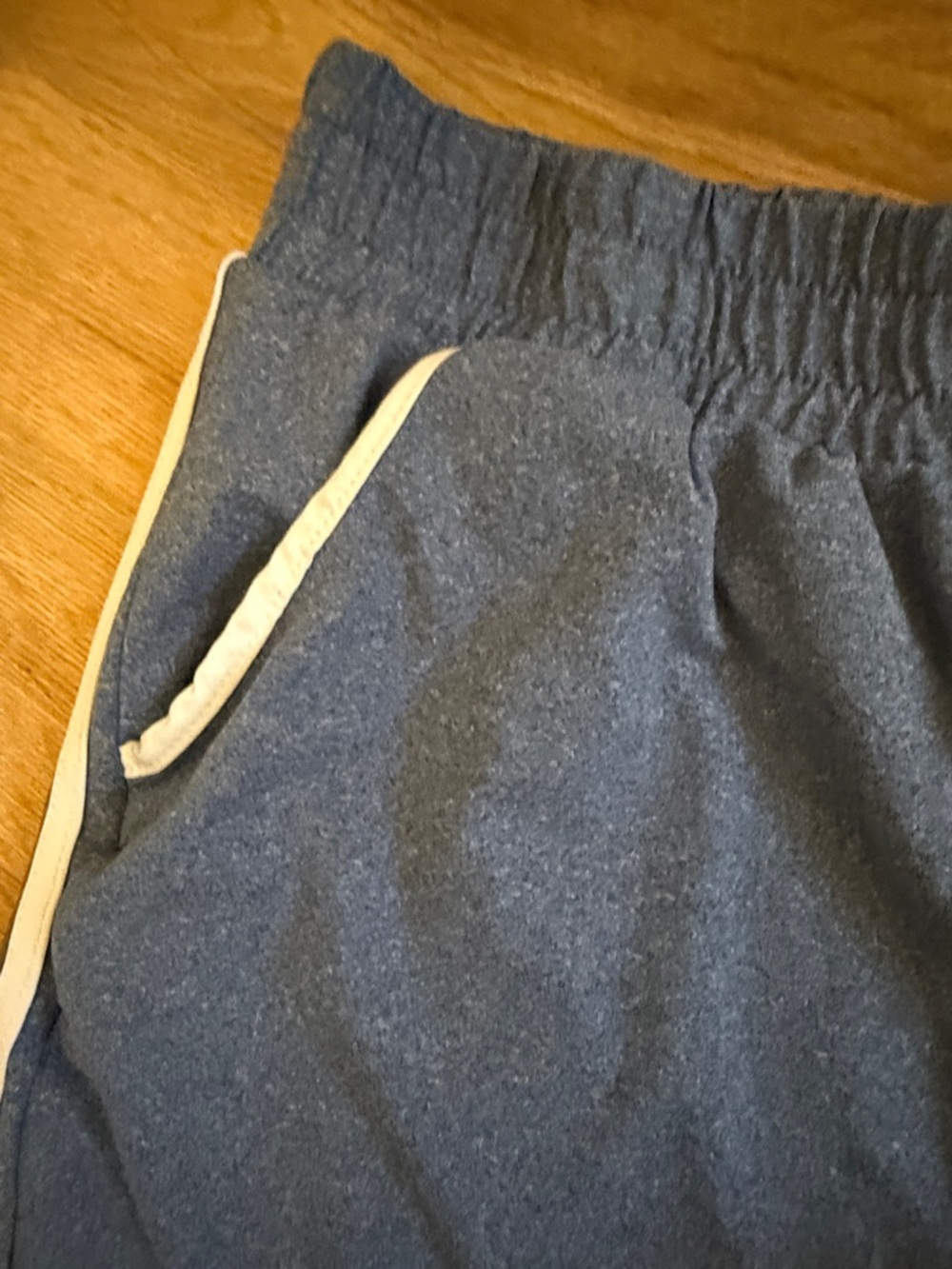 Women's Navy Athletic Shorts with White Trim - Picture 3 of 4